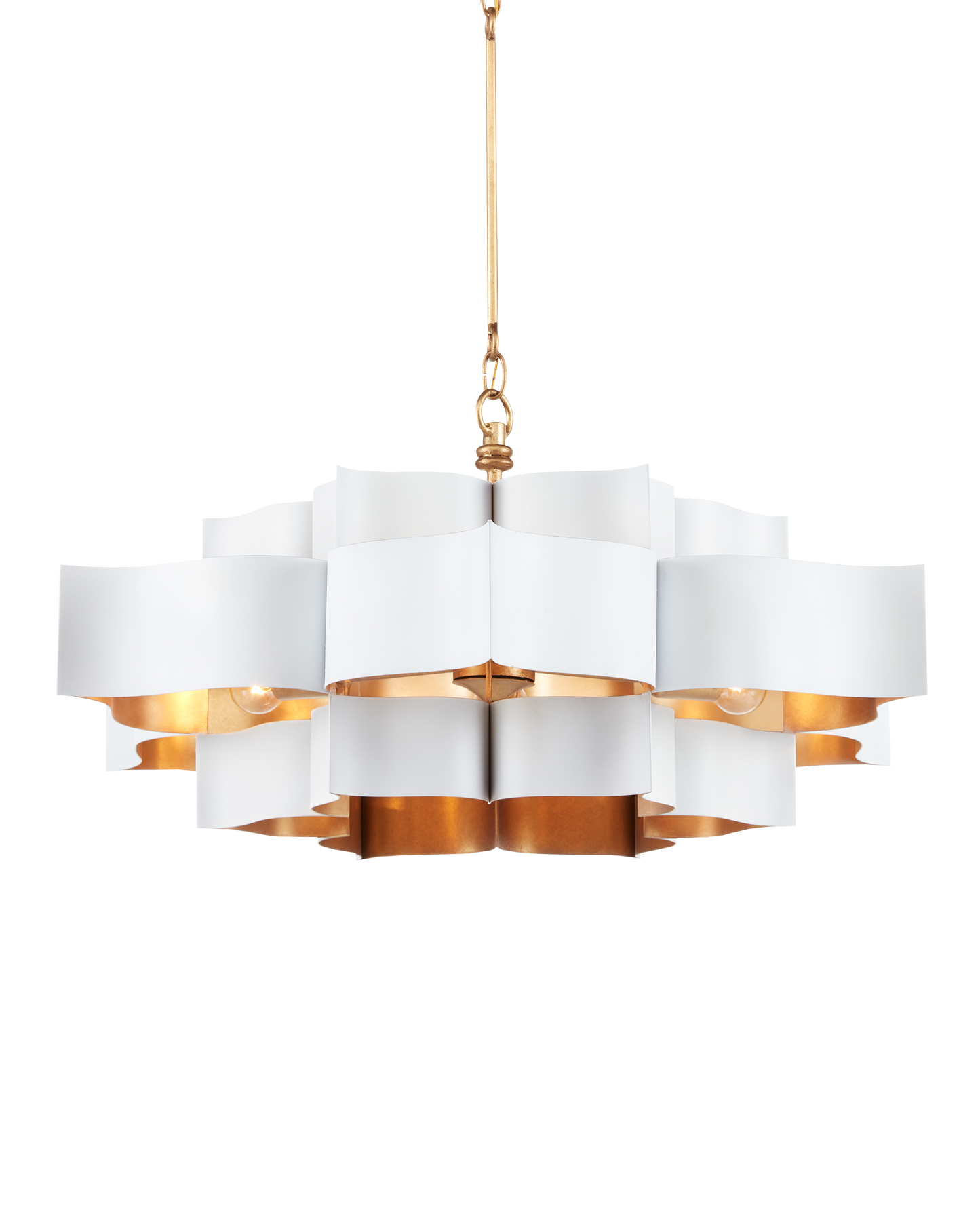 Grand Lotus Large White Chandelier