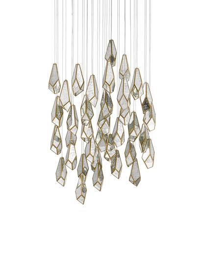 Glace Mirror 36-Light Round Multi-Drop Pendant