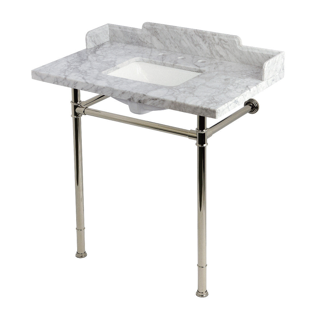 Wesselman 36 Inch Console Sink in Carrara Marble