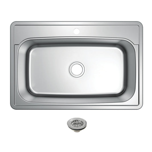 Studio 33.0625 Inch Drop-In Kitchen Sink in Polished Chrome