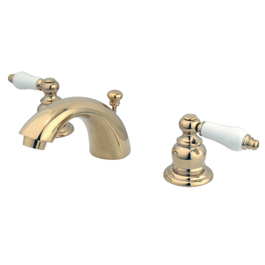 Victorian Mini-Widespread Bathroom Faucet in Polished Brass