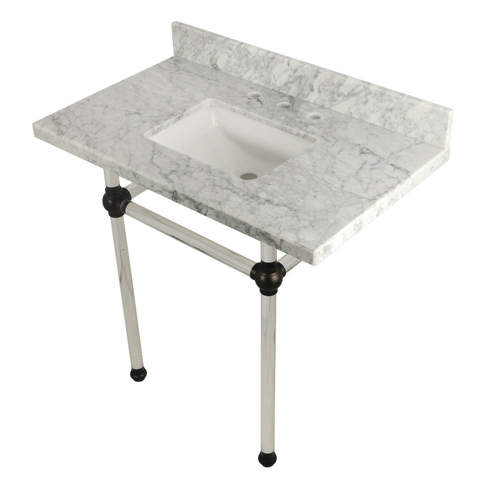Templeton 36 Inch Console Sink in Carrara Marble