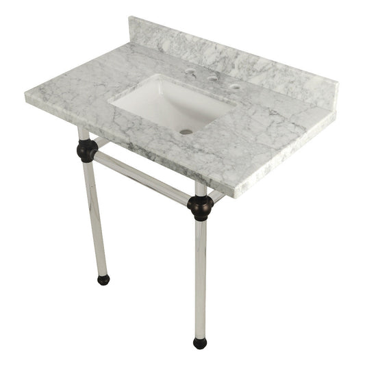 Templeton 36 Inch Console Sink in Carrara Marble