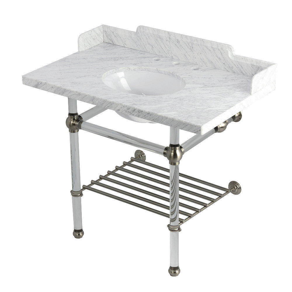 Pemberton 36 Inch Console Sink in Carrara Marble