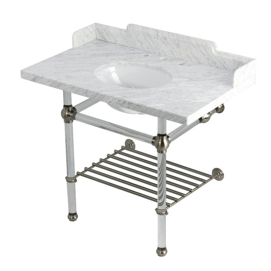 Pemberton 36 Inch Console Sink in Carrara Marble