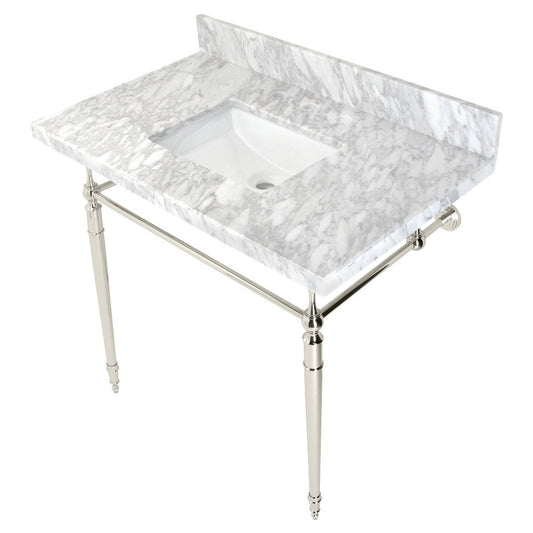 Edwardian 36 Inch Console Sink in Carrara Marble