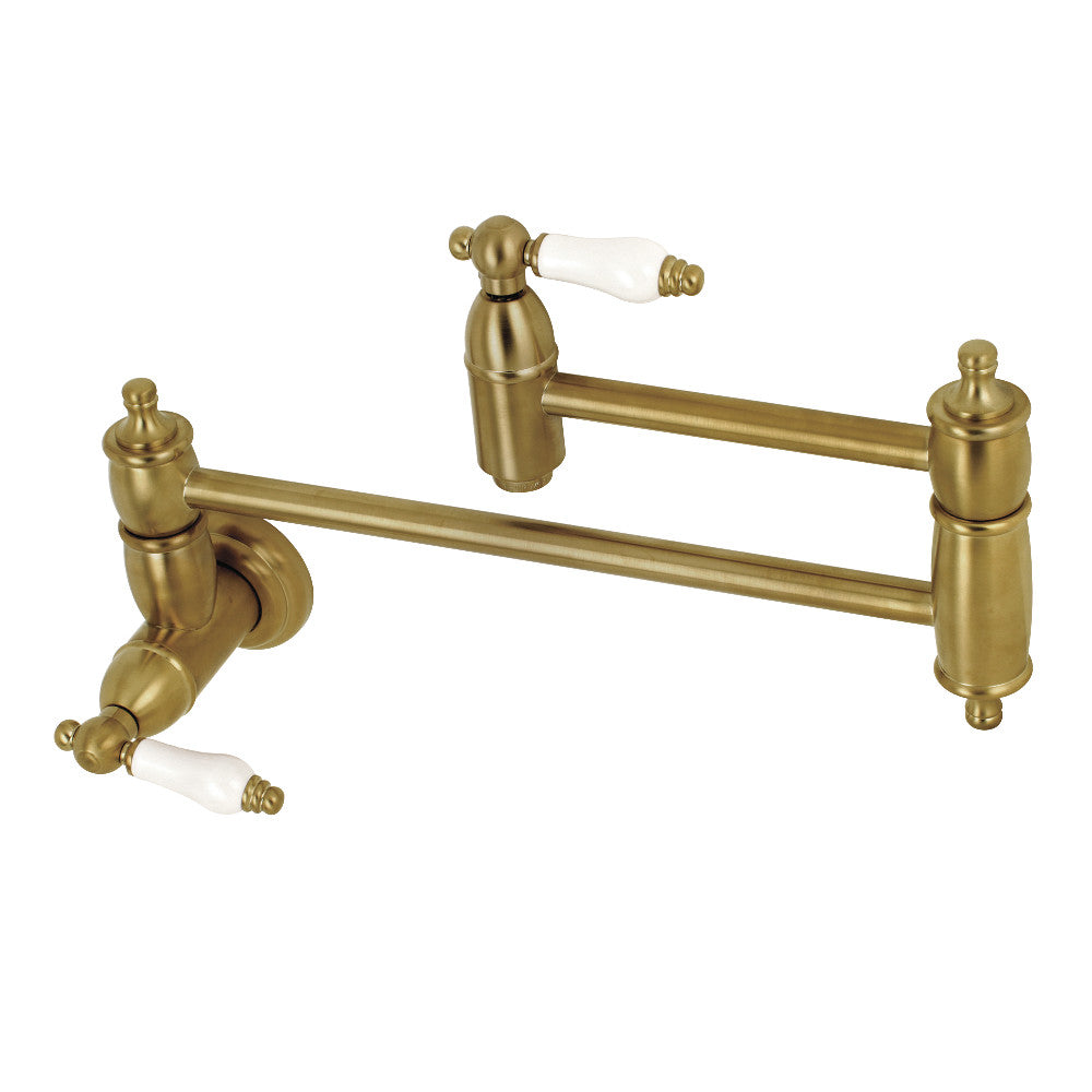 Restoration Pot Filler Faucet in Brushed Brass