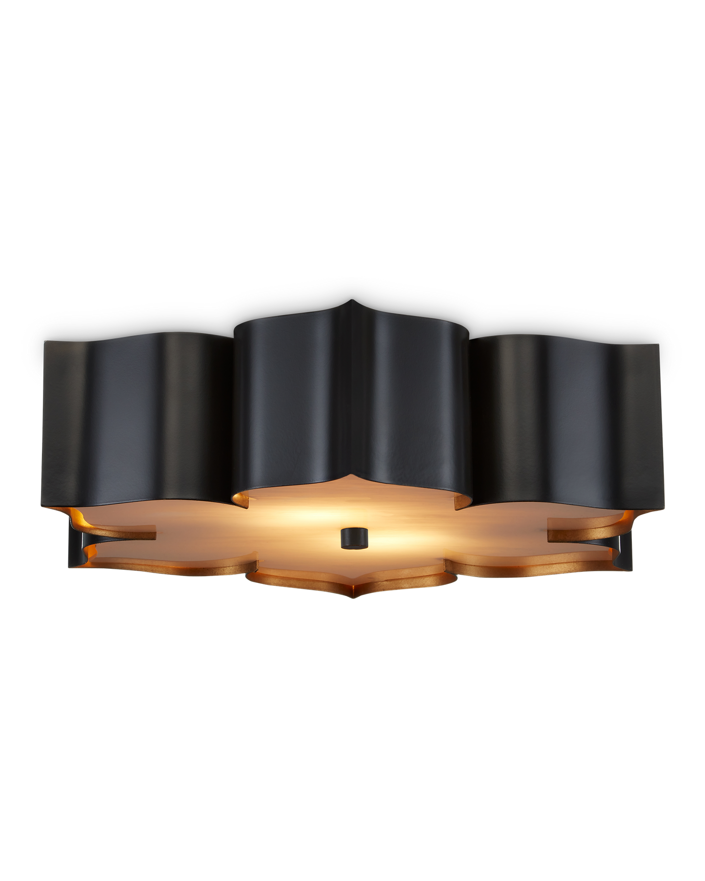 Grand Lotus Black Flush Mount