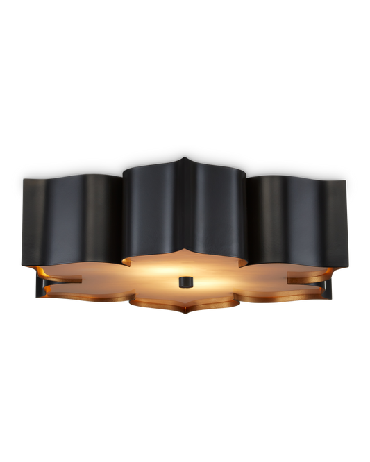 Grand Lotus Black Flush Mount