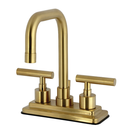 Manhattan 4 Inch Centerset Bathroom Faucet in Brushed Brass