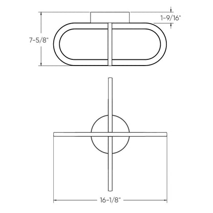 16 inch Flushmount Double vertical ring