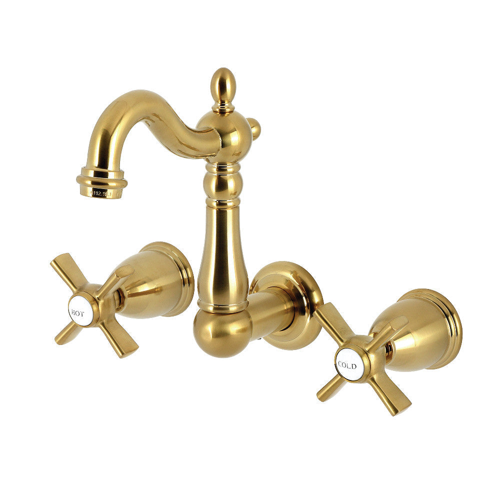 Millennium Wall-Mount Bathroom Faucet in Brushed Brass