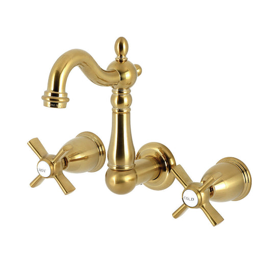 Millennium Wall-Mount Bathroom Faucet in Brushed Brass