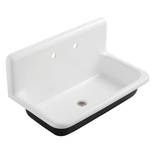 Petra Galley 32.0625 Inch Wall Mount Utility Sink in White