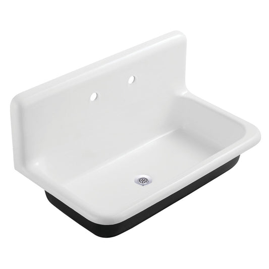 Petra Galley 32.0625 Inch Wall Mount Utility Sink in White