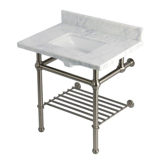 Templeton 30 Inch Console Sink in Carrara Marble