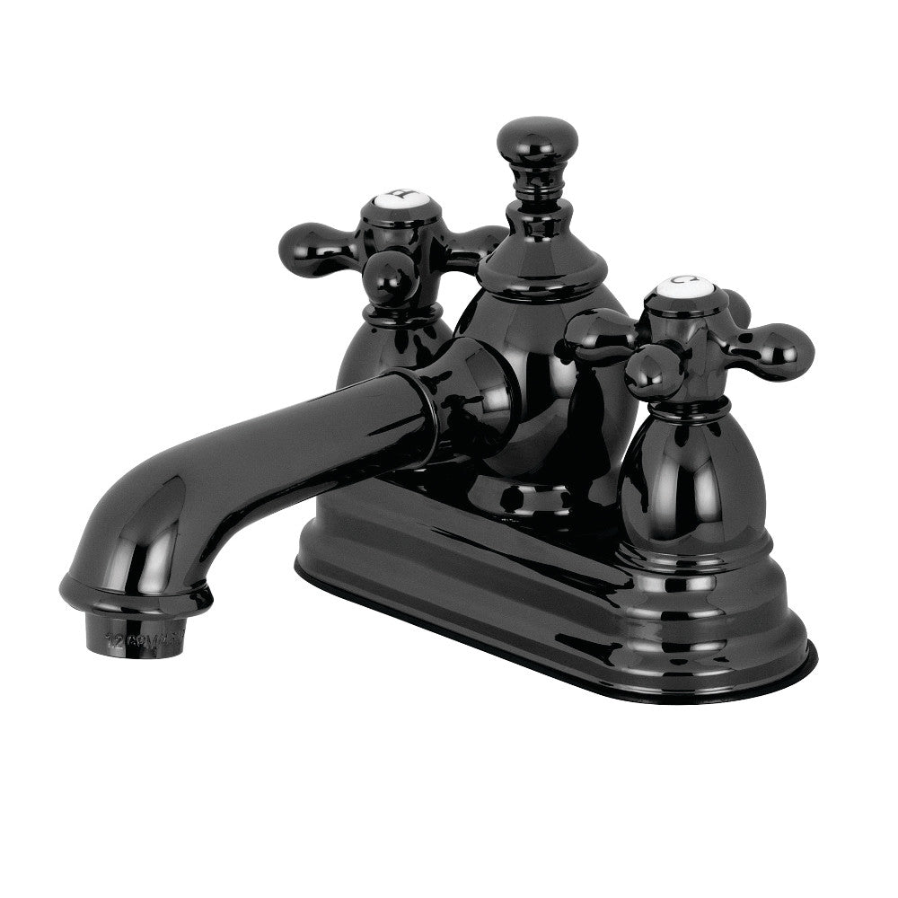 Water Onyx 4 Inch Centerset Bathroom Faucet in Black Stainless Steel