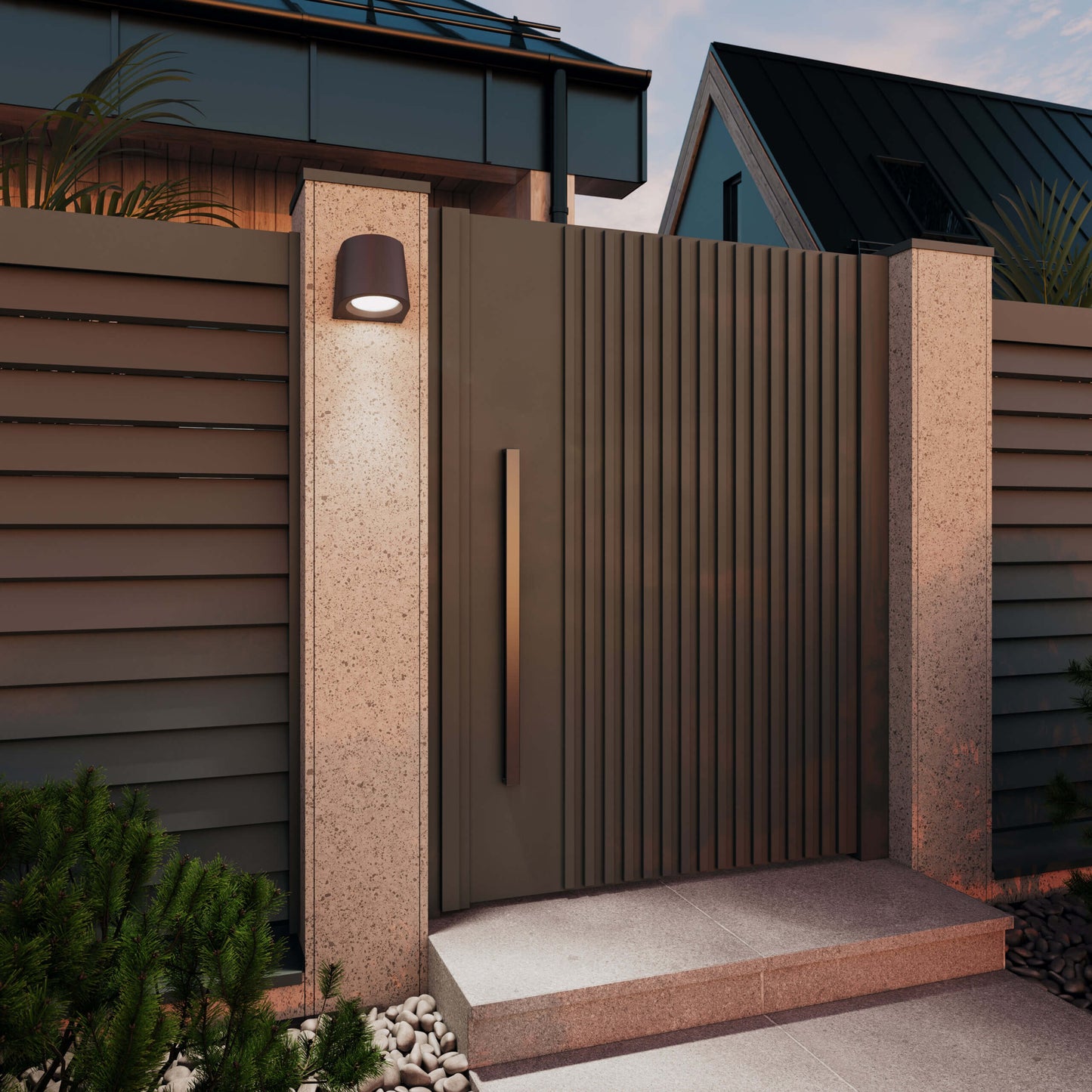 7in wall sconce with photocell universal 120V-347V, 0-10V dimming