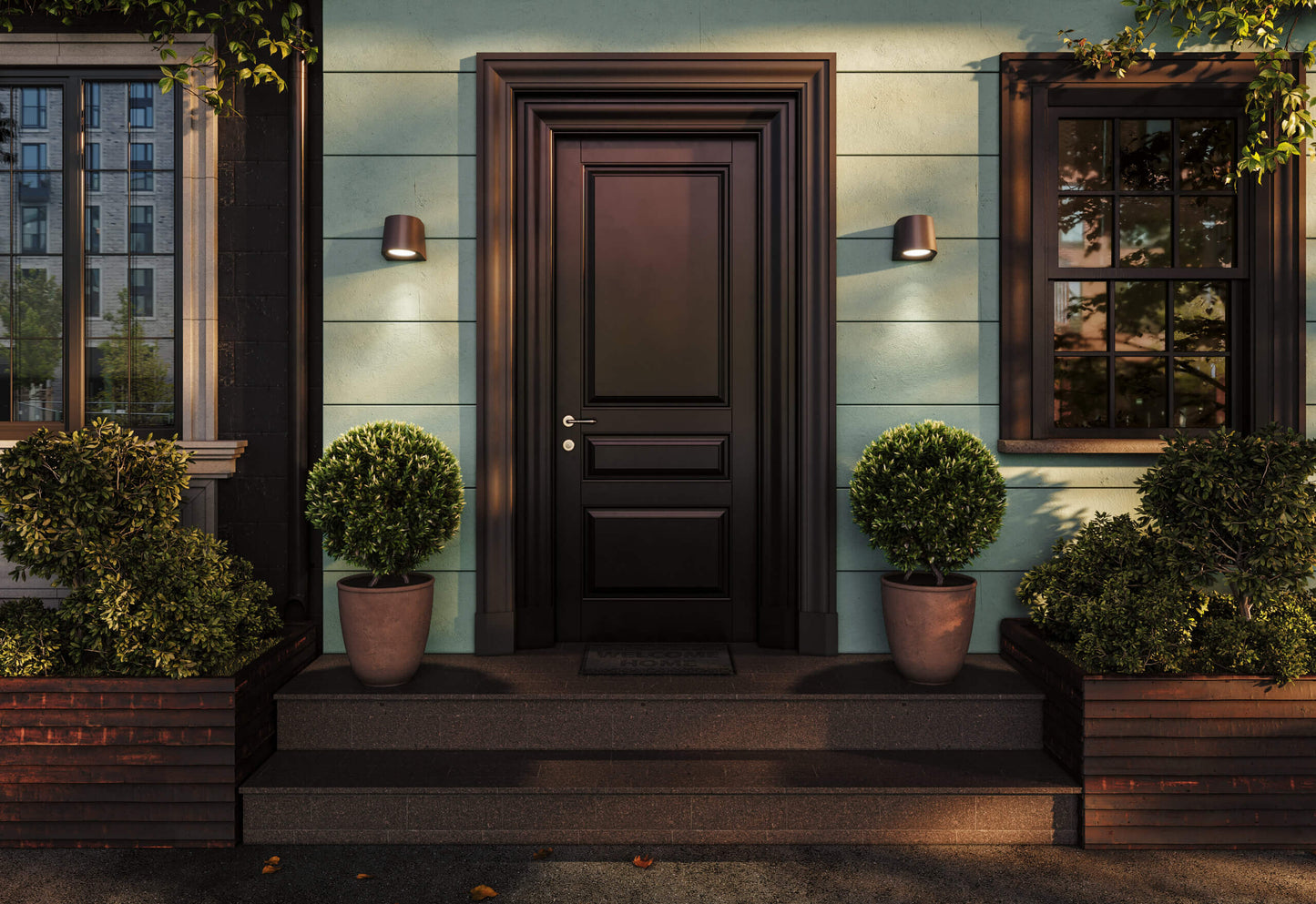 5in wall sconce with photocell