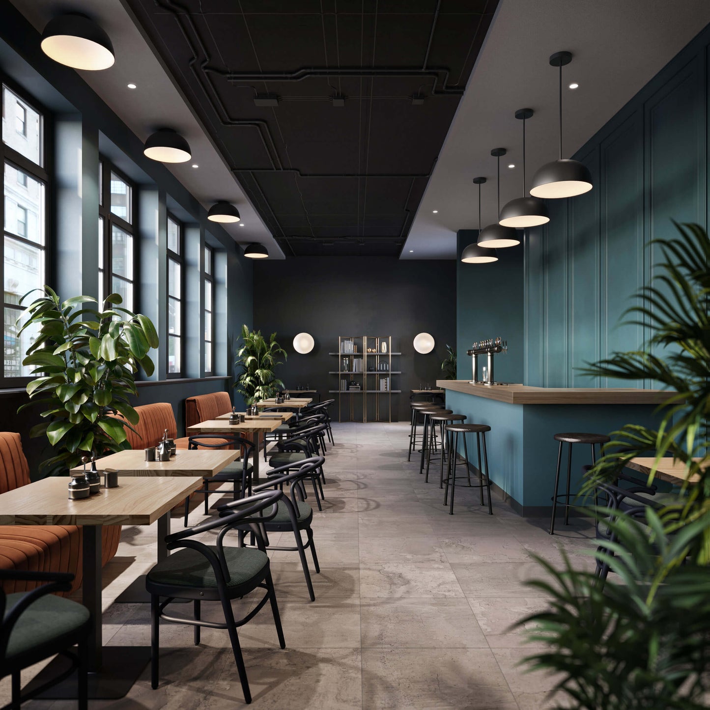 20in 2-1 Pendant and Flush mount, 6 stems