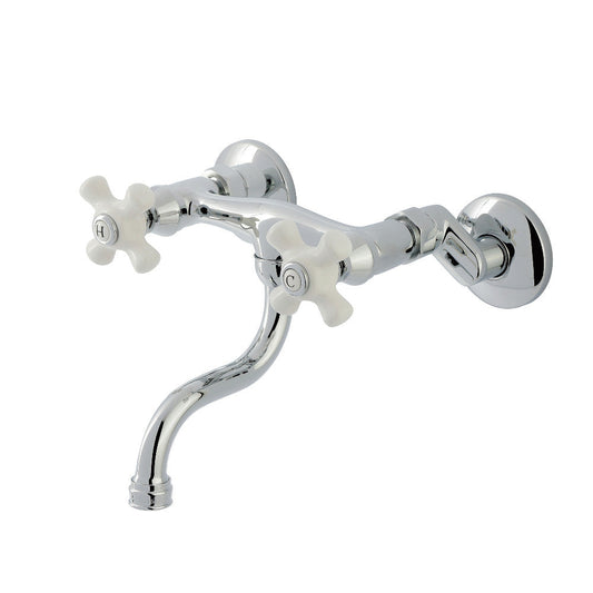 Kingston Wall-Mount Bathroom Faucet in Polished Chrome