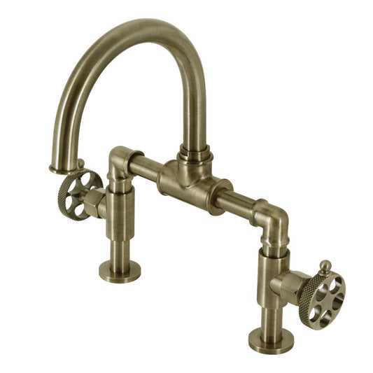 Webb Bridge Bathroom Faucet in Antique Brass