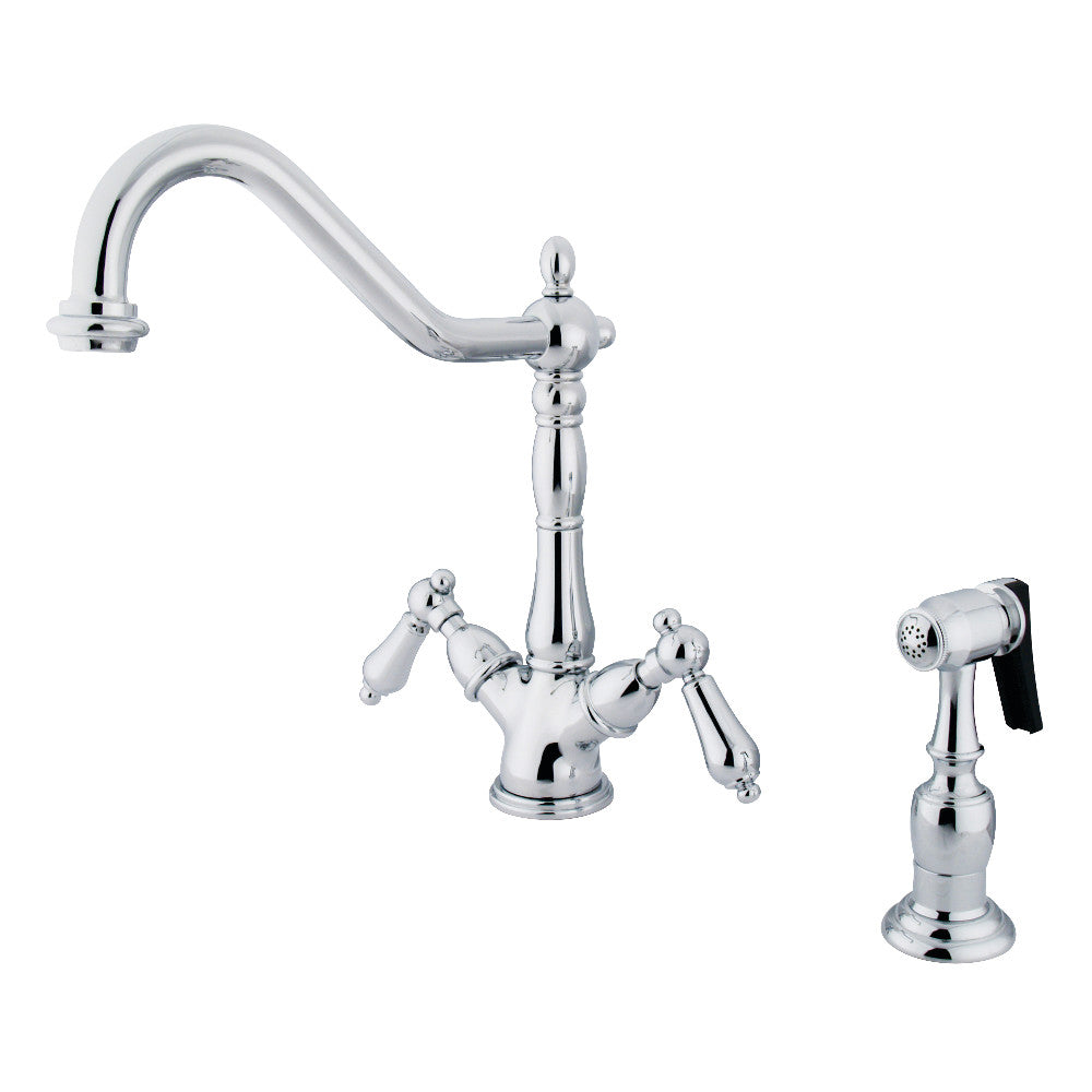 Heritage Two Handle Single-Hole Kitchen Faucet in Polished Chrome