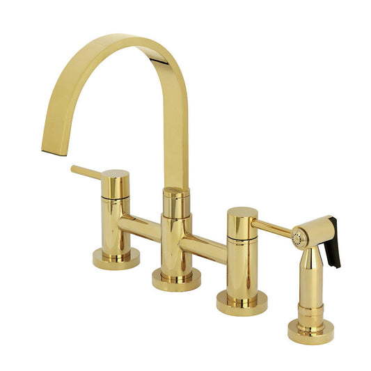 Concord Bridge Kitchen Faucet in Polished Brass