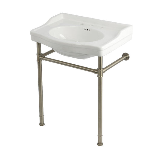 Victorian 29.94 Inch Console Sink in White