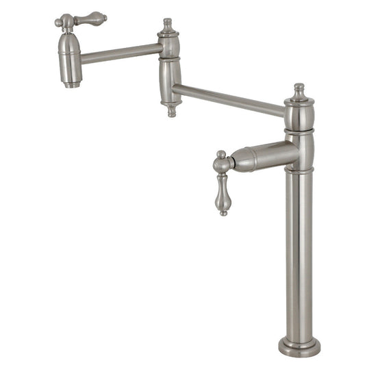 Restoration Pot Filler Faucet in Brushed Nickel