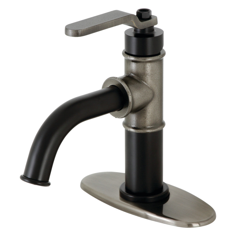 Whitaker Single-Hole Bathroom Faucet in Matte Black/Black Stainless