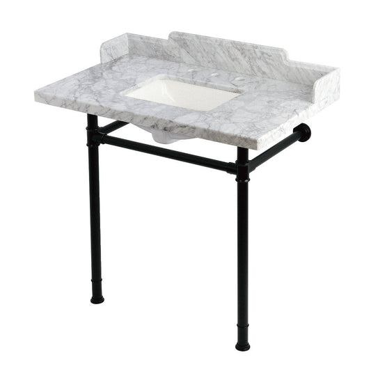 Wesselman 36 Inch Console Sink in Carrara Marble