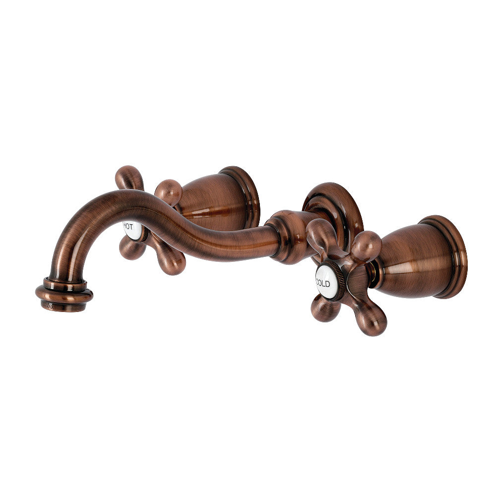 Vintage Wall-Mount Bathroom Faucet in Antique Copper