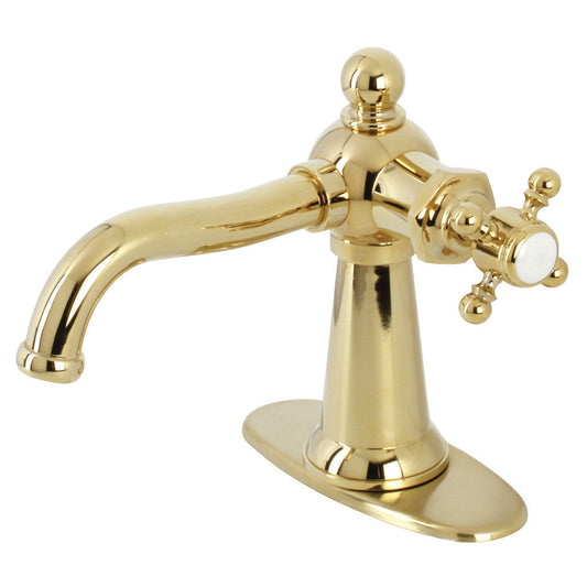 Nautical Single-Hole Bathroom Faucet in Polished Brass