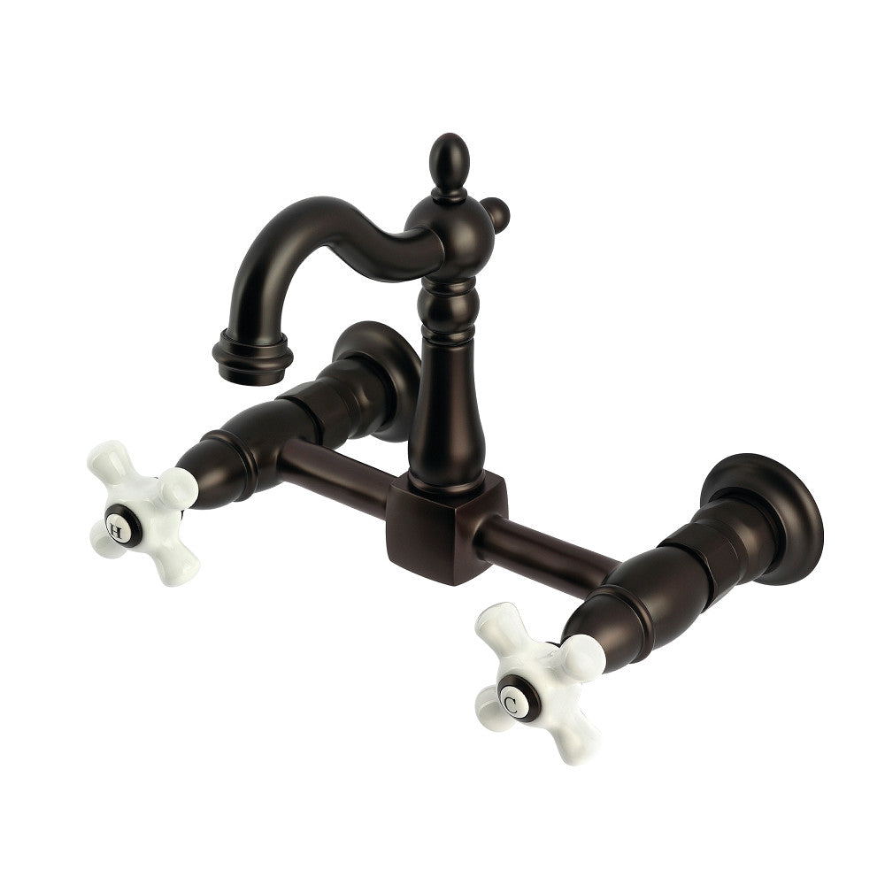 Heritage Wall Mount Kitchen Faucet in Oil Rubbed Bronze
