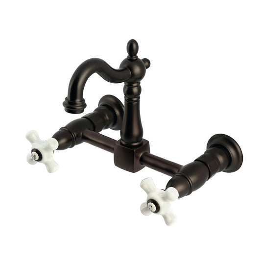 Heritage Wall Mount Kitchen Faucet in Oil Rubbed Bronze