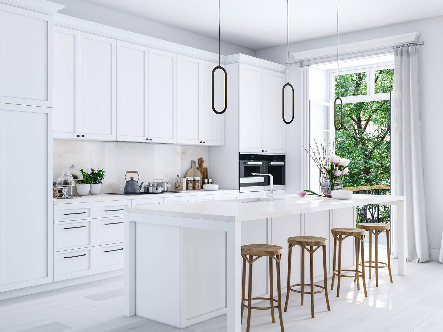 Single Vertical Oblong Pendant 16''