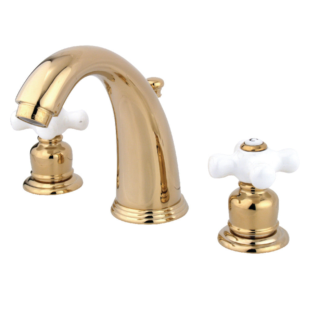 Victorian Widespread Bathroom Faucet in Polished Brass