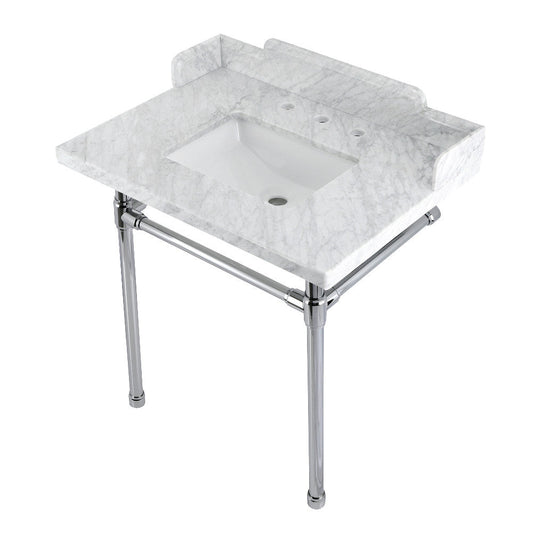 Wesselman 30 Inch Console Sink in Carrara Marble