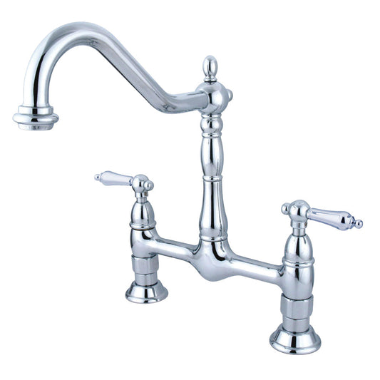 Heritage Bridge Kitchen Faucet in Polished Chrome