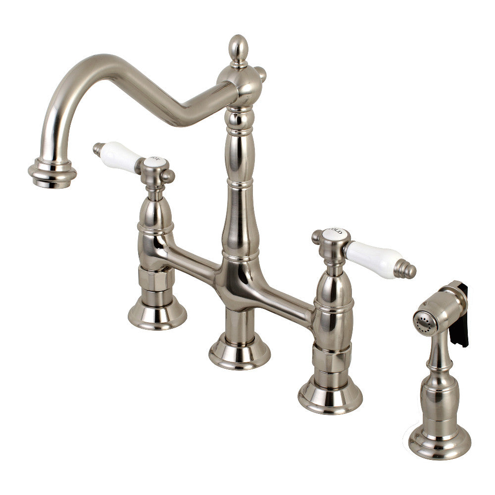 Bel-Air Bridge Kitchen Faucet in Brushed Nickel