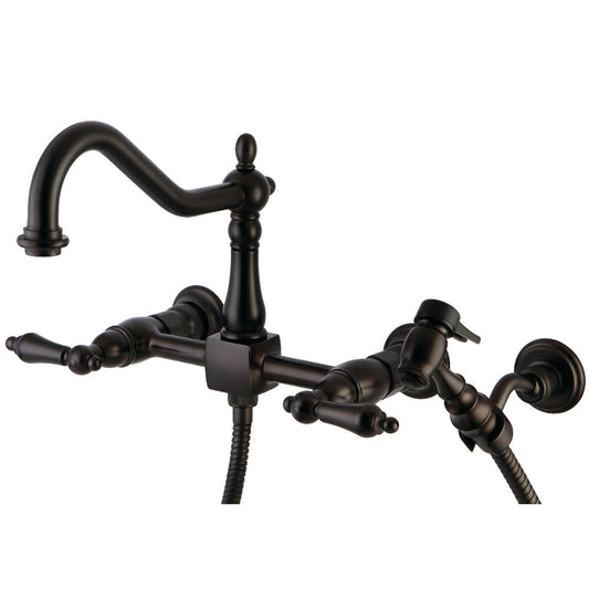 Heritage Wall Mount Kitchen Faucet in Oil Rubbed Bronze