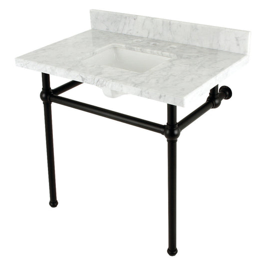 Templeton 36 Inch Console Sink in Carrara Marble