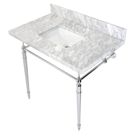 Edwardian 36 Inch Console Sink in Carrara Marble