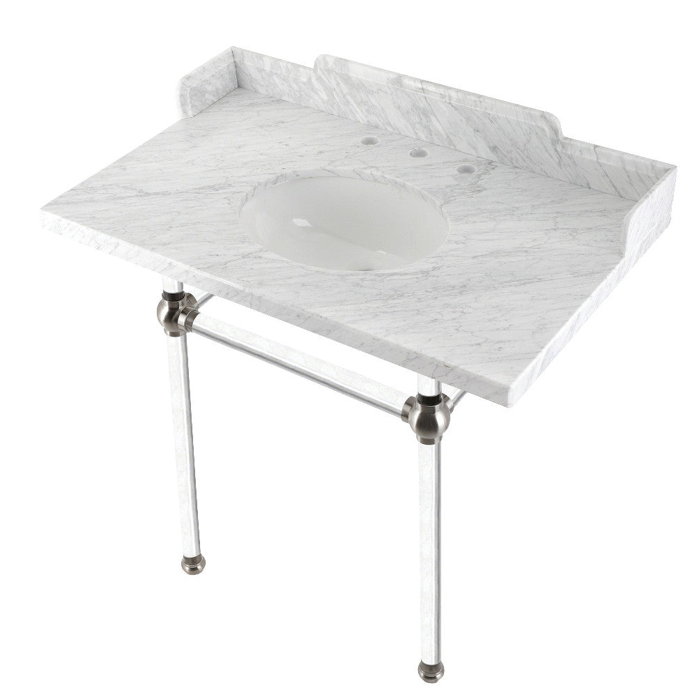 Pemberton 36 Inch Console Sink in Carrara Marble