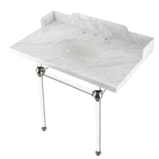 Pemberton 36 Inch Console Sink in Carrara Marble