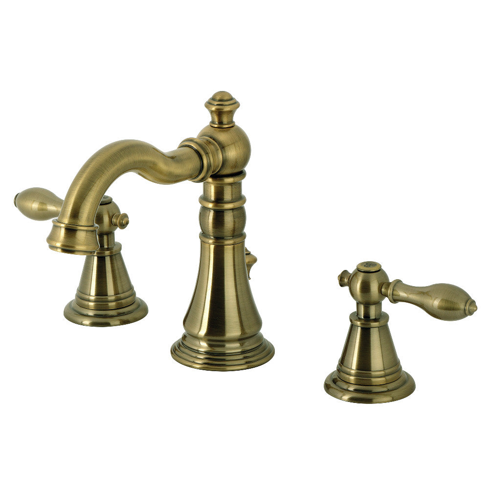 English Classic Widespread Bathroom Faucet in Antique Brass