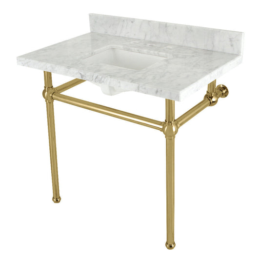 Templeton 36 Inch Console Sink in Carrara Marble