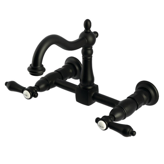Heirloom Wall Mount Kitchen Faucet in Matte Black