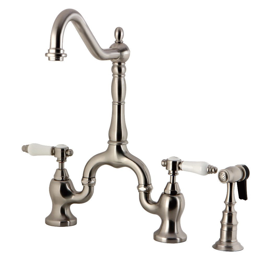 Bel-Air Bridge Kitchen Faucet in Brushed Nickel